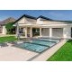 Abri Piscine Plat FullVision AutoLock Télescopique